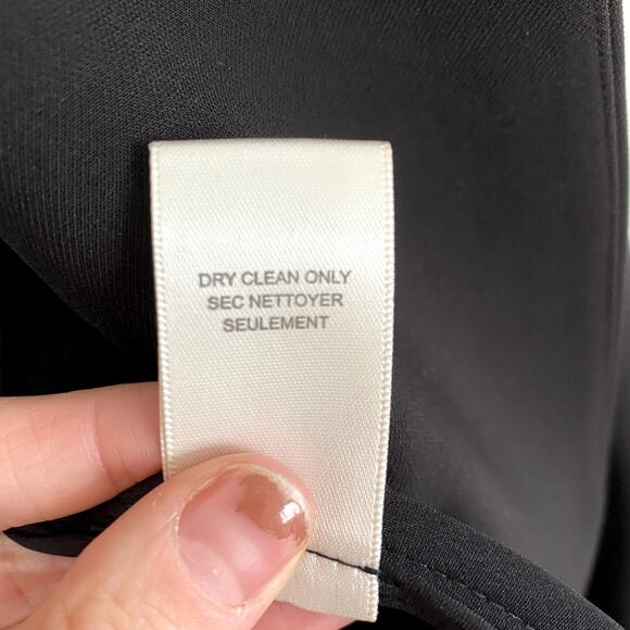 Rebecca Taylor Lamb Leather Trim Blazer Jacket Black Size 4 - Picture 4 of 6